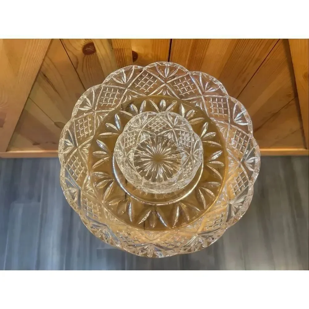 Godinger Crystal Dublin Large Shannon Chip-n-Dip bowl (5768)